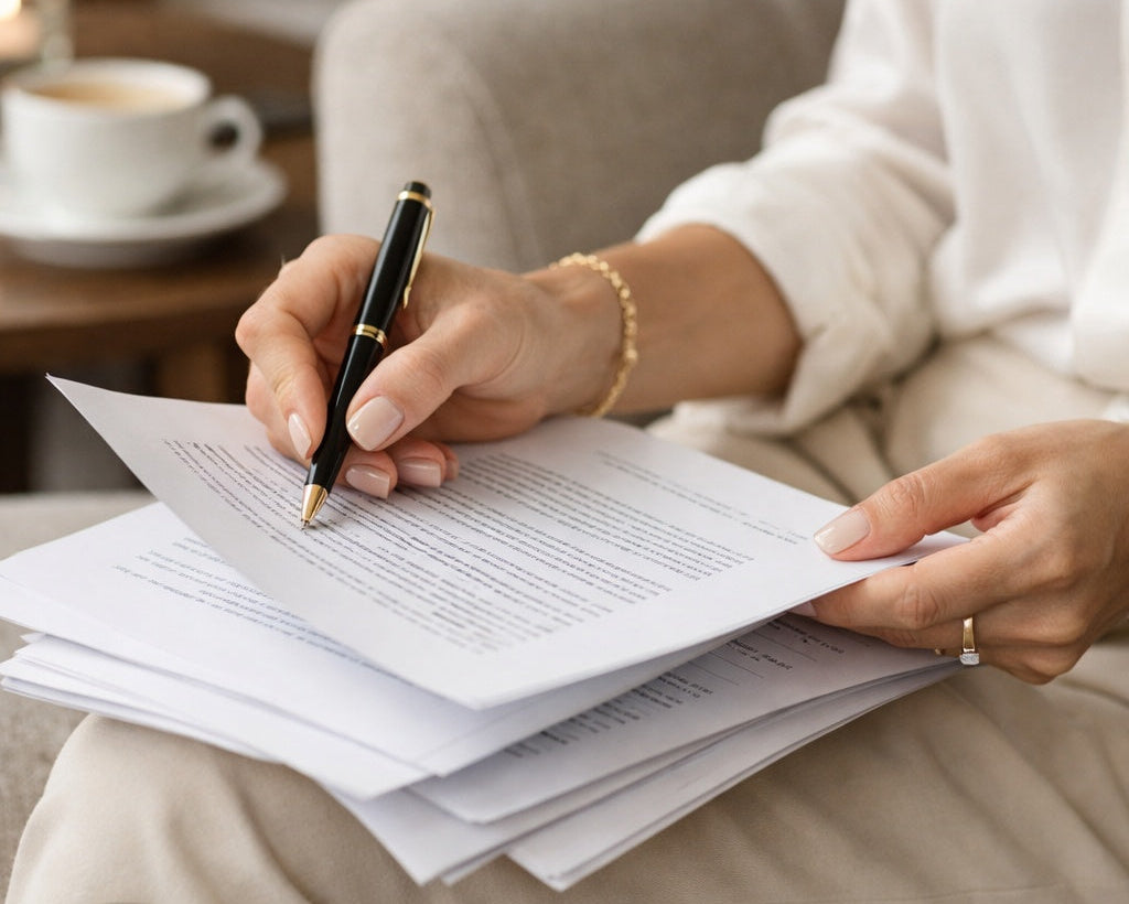 Professional reviewing workplace investigation and HR documents